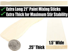 Mega Strong 21in Paint Stir Sticks Pack. Sanded Wood Paddle Stirrers for Mixing Epoxy or Paints in 5 Gallon Buckets. Great for Yard Signs or Garden Stakes, Vegetable Marking and Creative Projects