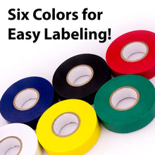 Weather-Resistant Colored Electrical Tape 60 Jumbo Roll 12 Pack by Nova Supply. Color Code Your Electric Wiring Safely with Indoor/Outdoor PVC Vinyl, UL Listed to 600V, for a Variety of Taping Needs