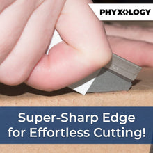 Ultra Sharp, USA-Made Steel Razor Scraper Blades Bulk 100 Pack by Nova Supply with Bonus Carton Cutter Tool! Strong Single Edge 1.5 in Blade for Scrapers and Cutting Tools in a Safe, Reclosable Box