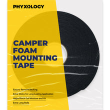 Self Adhesive 3/16" Thick 1.25" Camper Foam Mounting Tape, 33' Roll