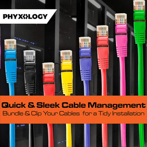 Phyxology Black Cable Clamps, 100 Ct Variety Pack